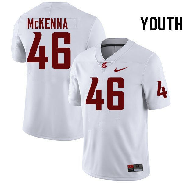 Youth #46 Parker McKenna Washington State Cougars College Football Jerseys Stitched-White